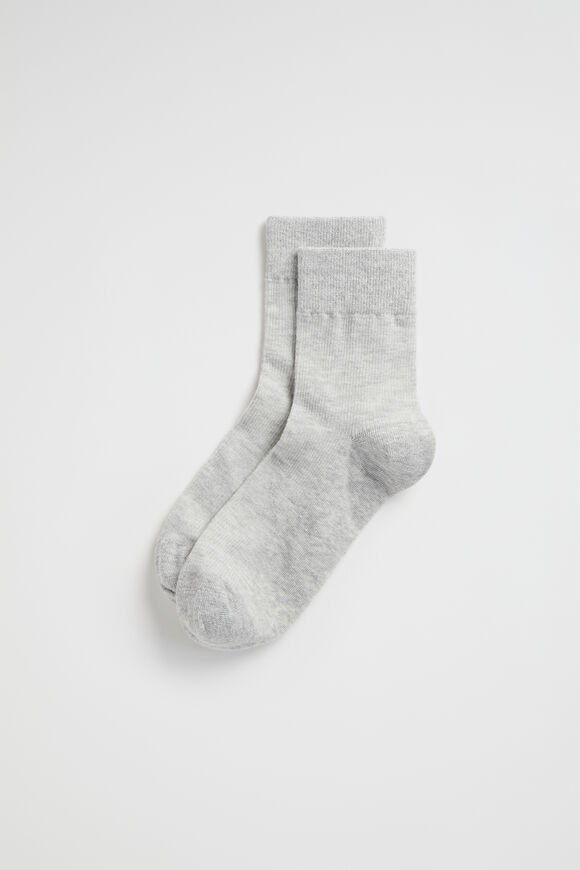 Wide Welt 1/4 Crew Sock  Grey Marle  hi-res