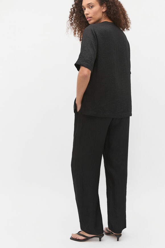 Textured Satin Tee  Black  hi-res
