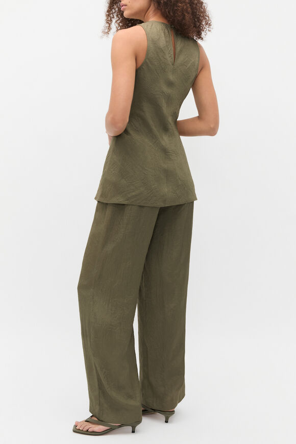 Textured Satin Bias Cut Tank  Olive Leaf  hi-res