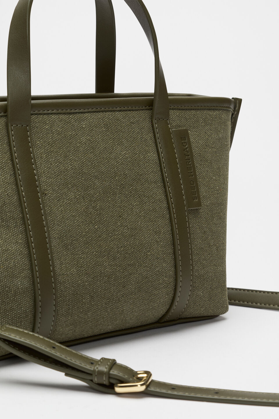 Trim Detail Mini Tote  Olive Leaf