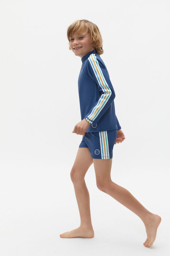 Side Stripe Swim Short  Airforce Blue  hi-res