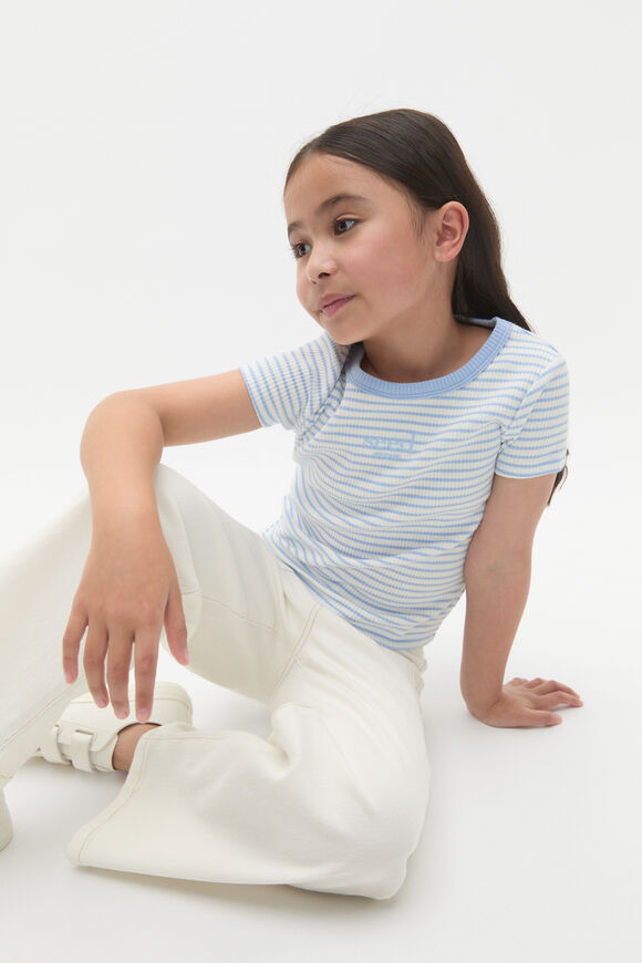 Core Logo Rib Tee  Luna Blue  hi-res