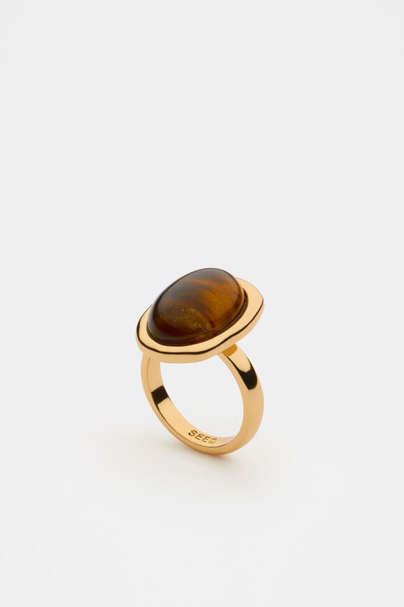 Stone Oversized Ring  Gold  hi-res