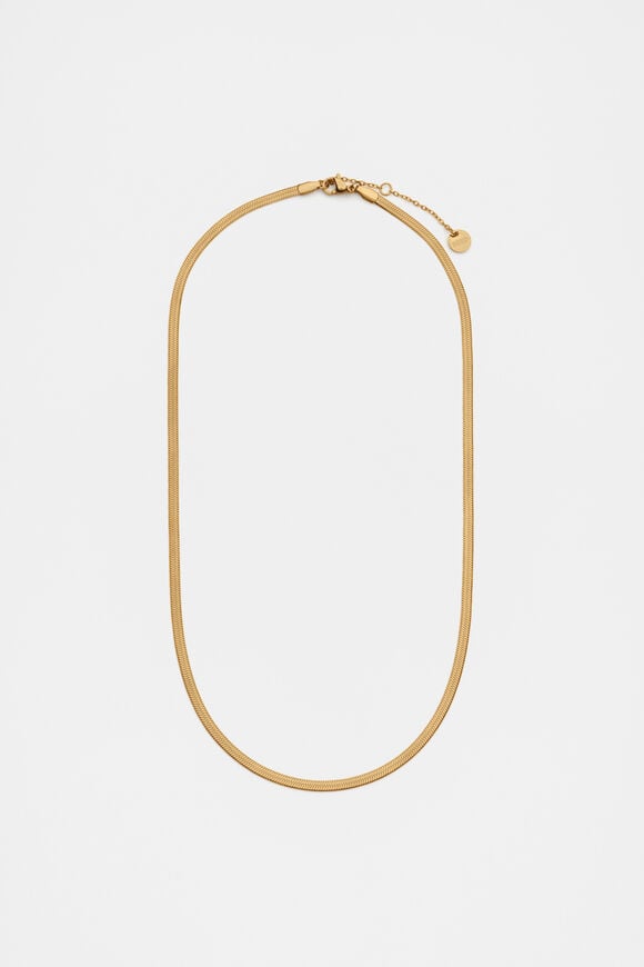 Waterproof Snake Chain Necklace  Gold  hi-res