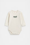 Chenille Logo Bodysuit  Snow Marle  hi-res