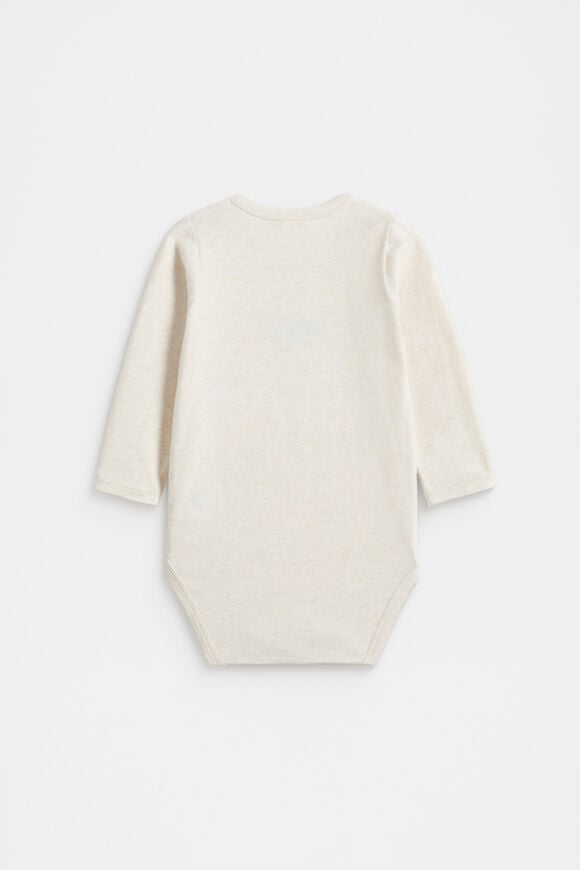 Chenille Logo Bodysuit  Snow Marle  hi-res