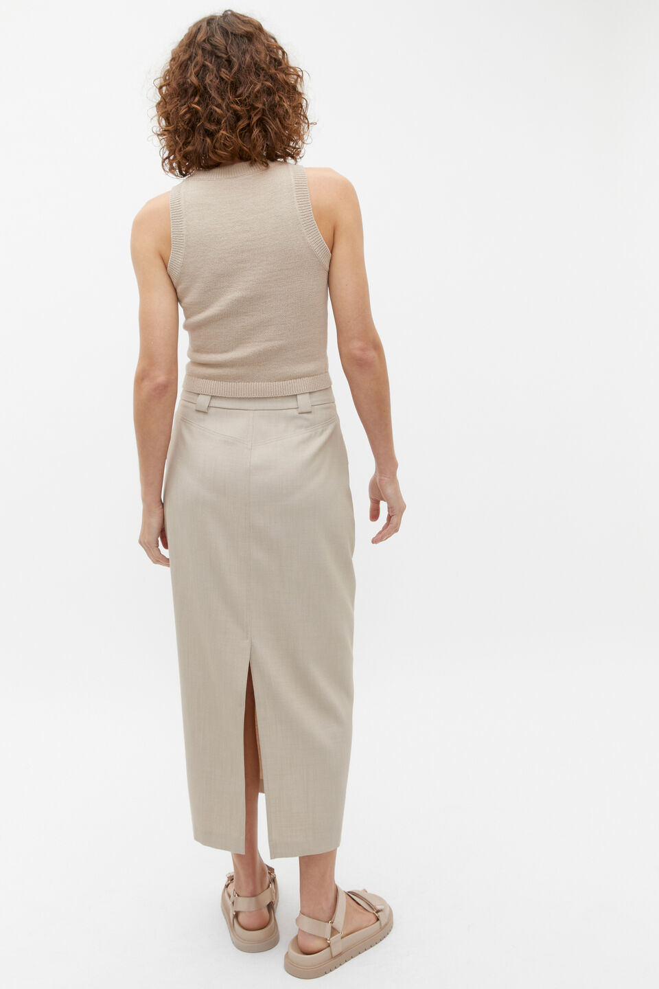 Cotton Knit Top  Cool Sand