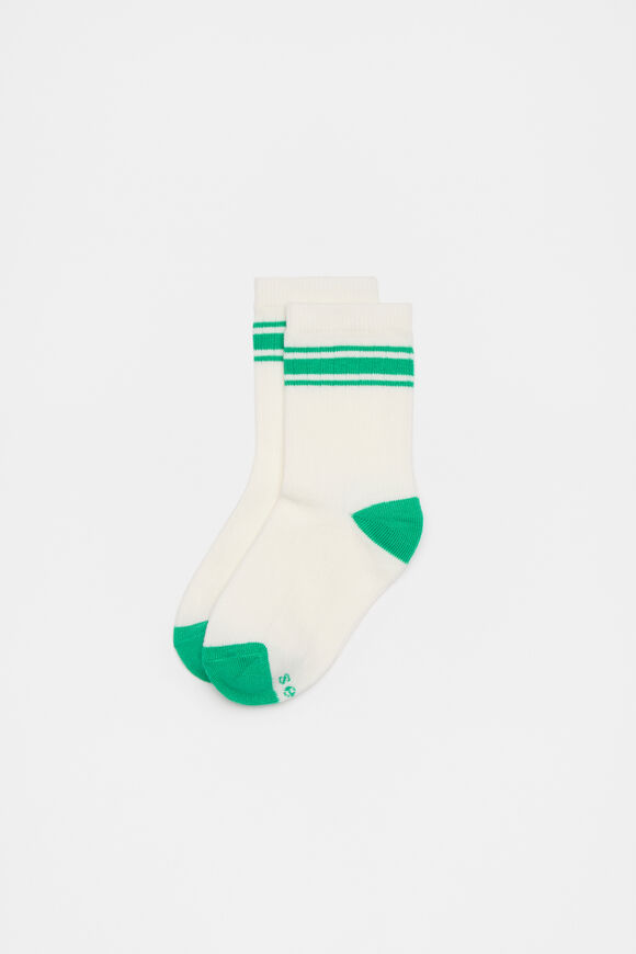 Stripe Rib Sock  Tennis Green  hi-res
