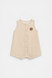 Orange Button Romper  Neutral  hi-res