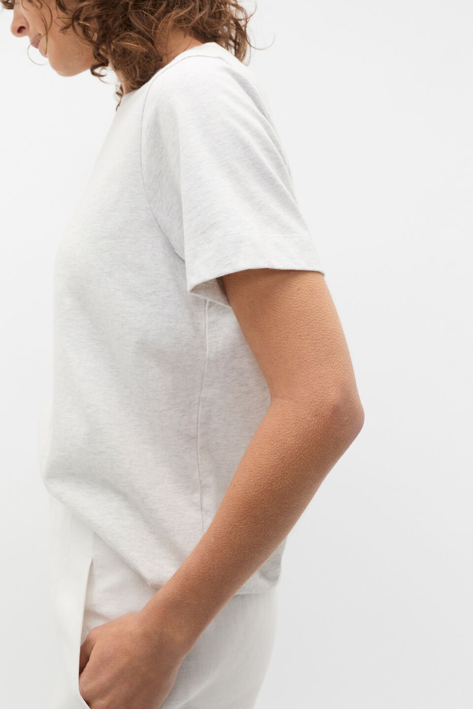 Core Neat Tee  Light Grey Marle