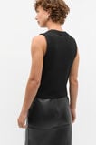 Ribbed Textured Shell Top  Black  hi-res