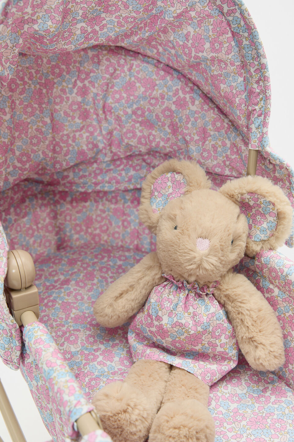 Ditsy Floral Vintage Doll Pram  Pink