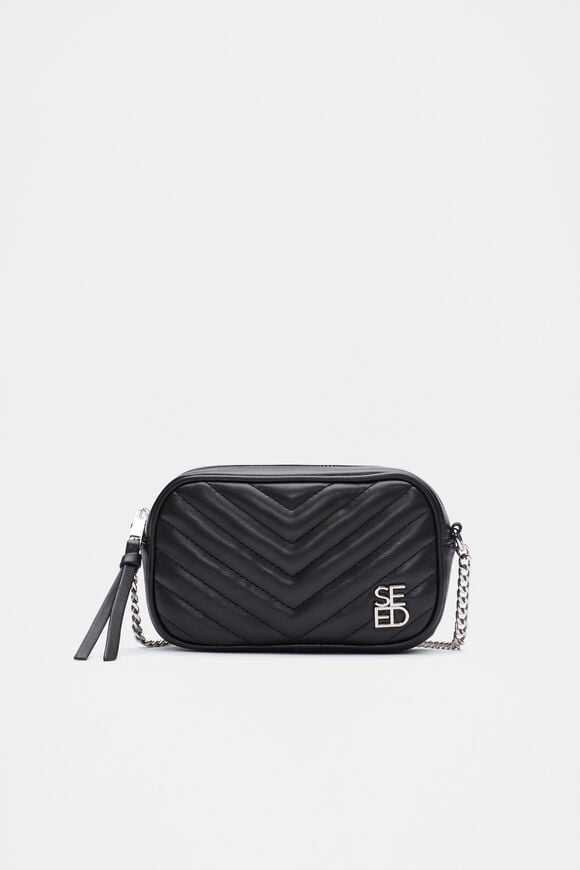 Quilted Logo Camera Bag  Black  hi-res