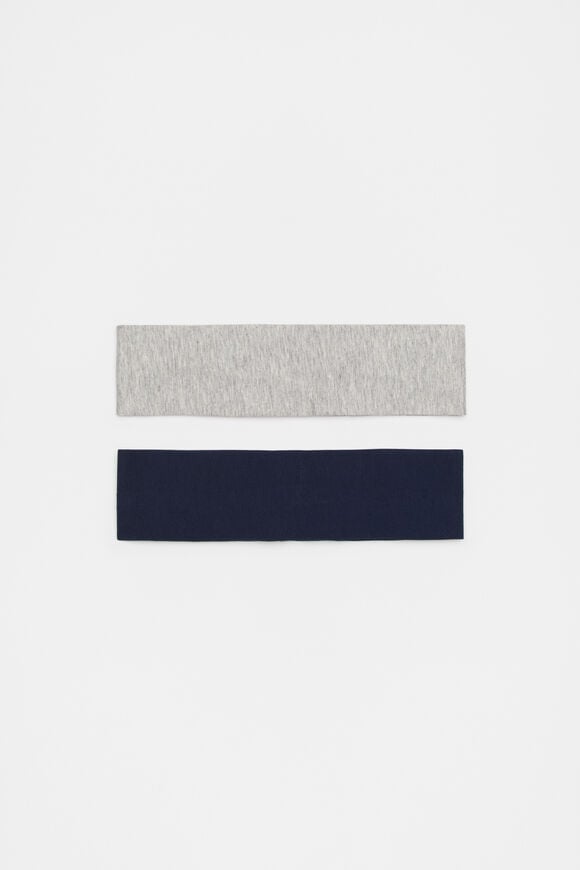 Elastic Headband Set  Navy Grey  hi-res