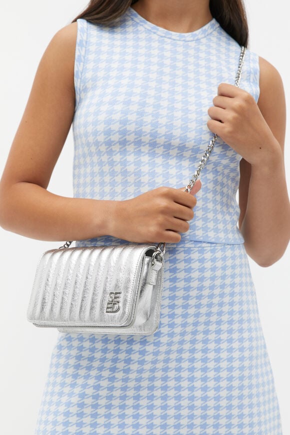 Metallic Clutch Bag  Silver  hi-res