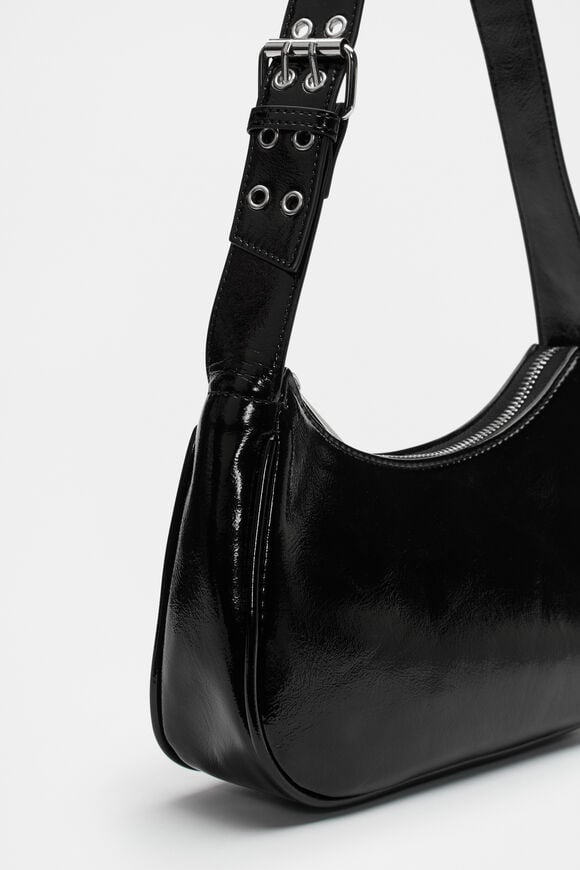 Eyelet Shoulder Bag  Black  hi-res