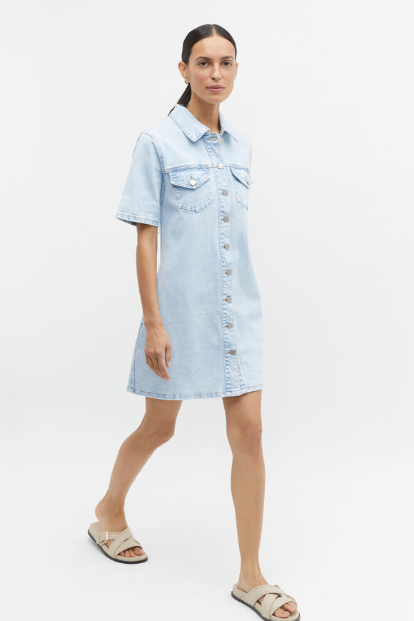 Denim Mini Dress  Glacier Denim  hi-res