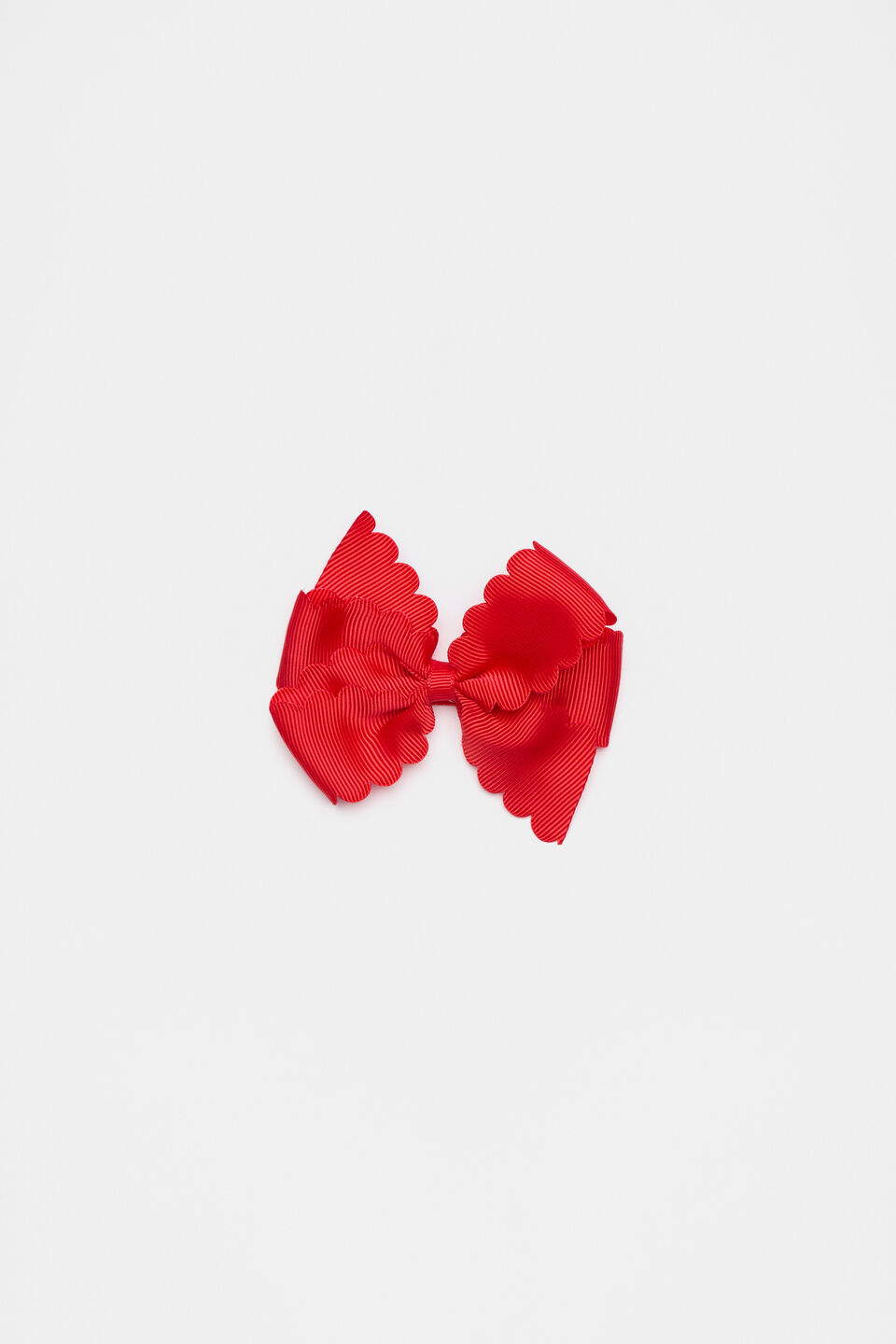 Scallop Grosgrain Bow  Strawberry Red