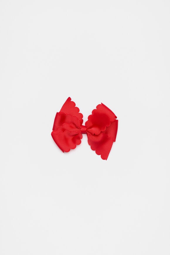 Scallop Grosgrain Bow  Strawberry Red  hi-res