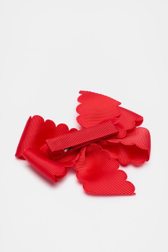Scallop Grosgrain Bow  Strawberry Red  hi-res