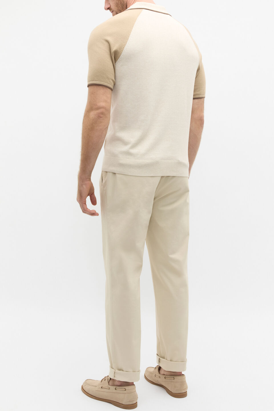 Colourblock Polo  Cool Stone Marle