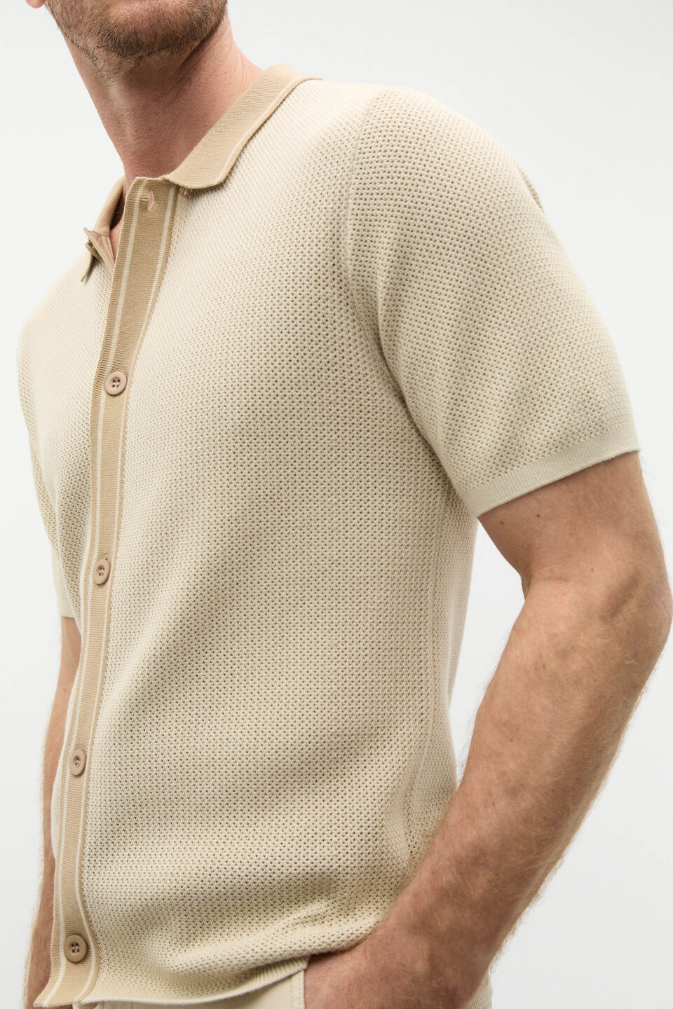 Knit Resort Shirt  Cool Stone