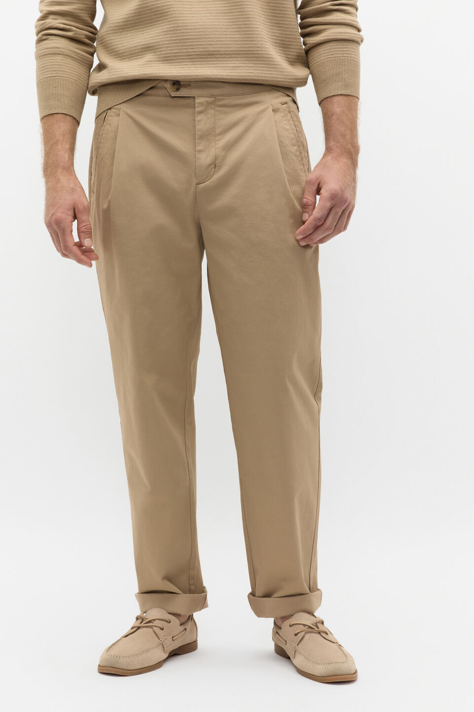 Side Tab Trouser  Biscotti