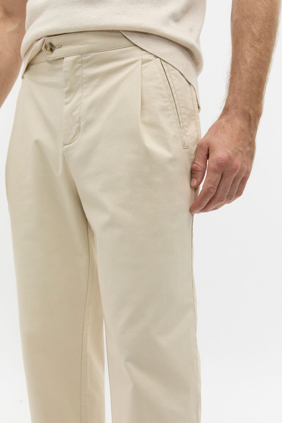 Side Tab Trouser  Cool Stone