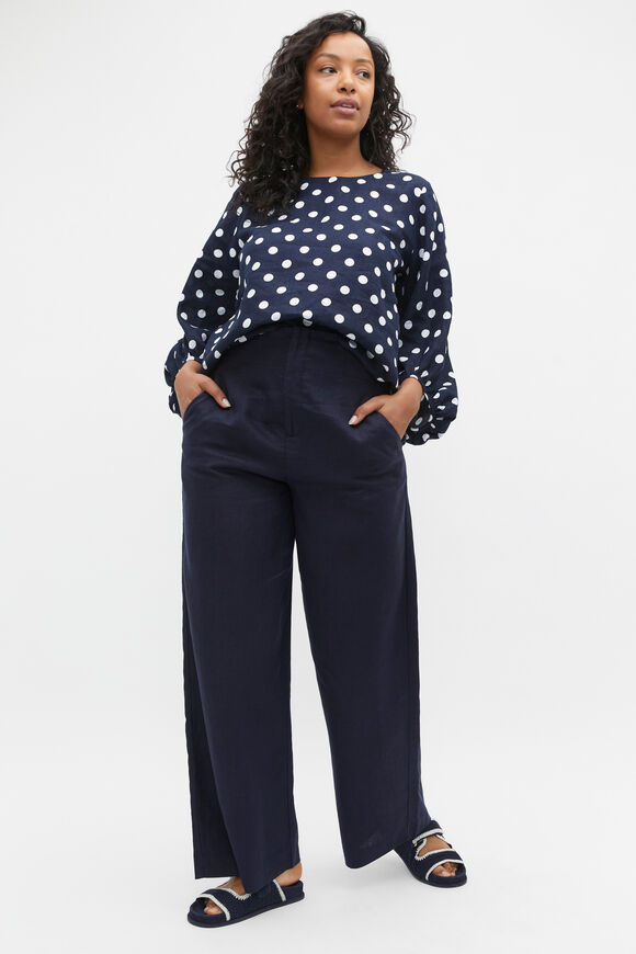 Core Linen Waisted Pant  Midnight  hi-res