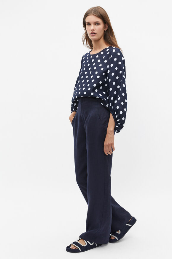 Core Linen Waisted Pant  Midnight  hi-res