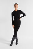 Basic Rib Knit Midi Dress  Black  hi-res