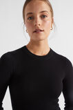 Basic Rib Knit Midi Dress  Black  hi-res