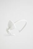 Grosgrain Bow Alice Band  White  hi-res