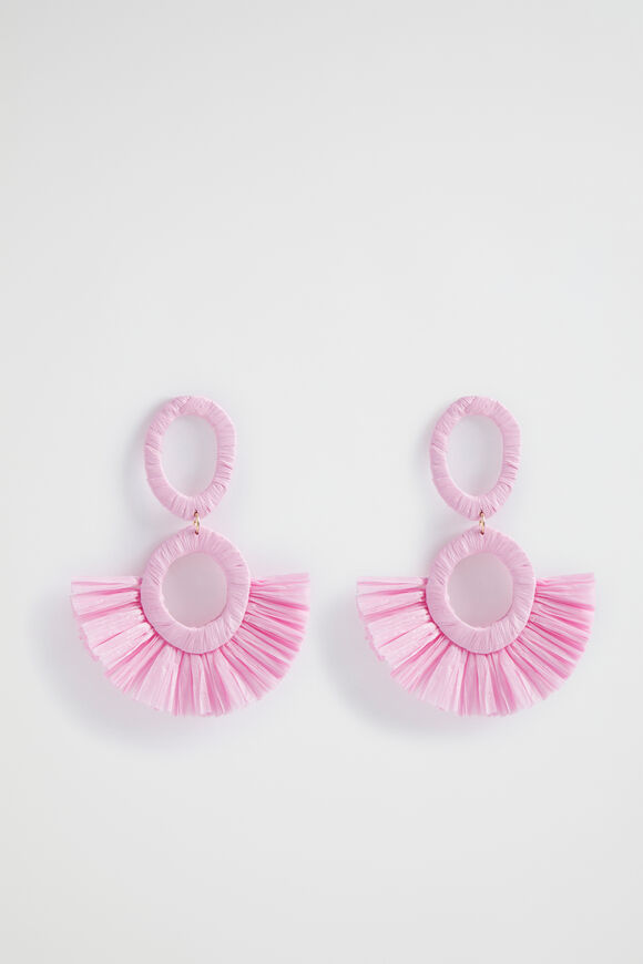 Raffia Fan Earring  Pink Gin  hi-res