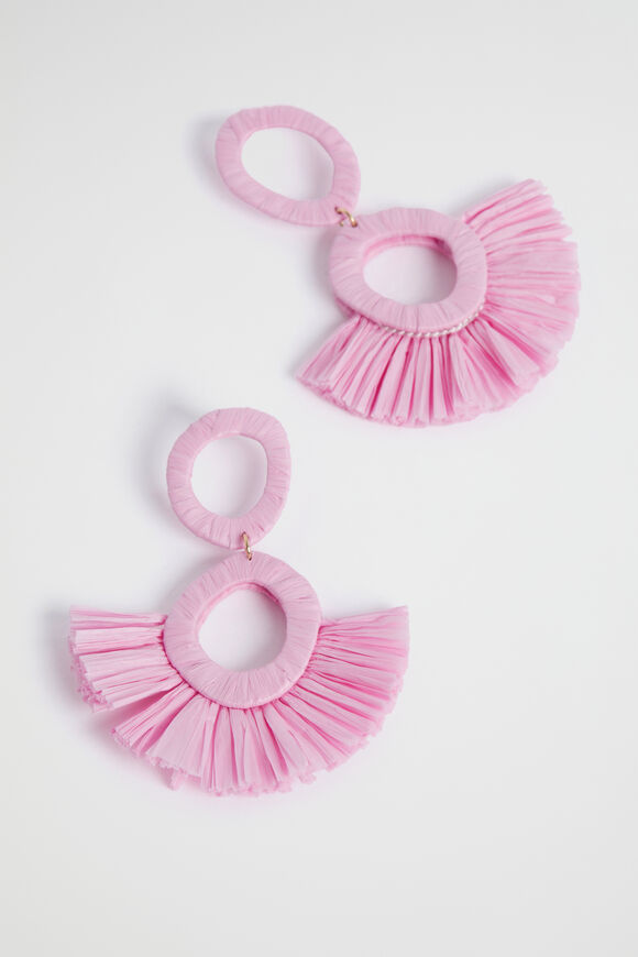 Raffia Fan Earring  Pink Gin  hi-res