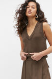 Cotton V Neck Crop Knit  Affogato  hi-res