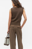 Cotton V Neck Crop Knit  Affogato  hi-res