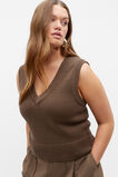 Cotton V Neck Crop Knit  Affogato  hi-res