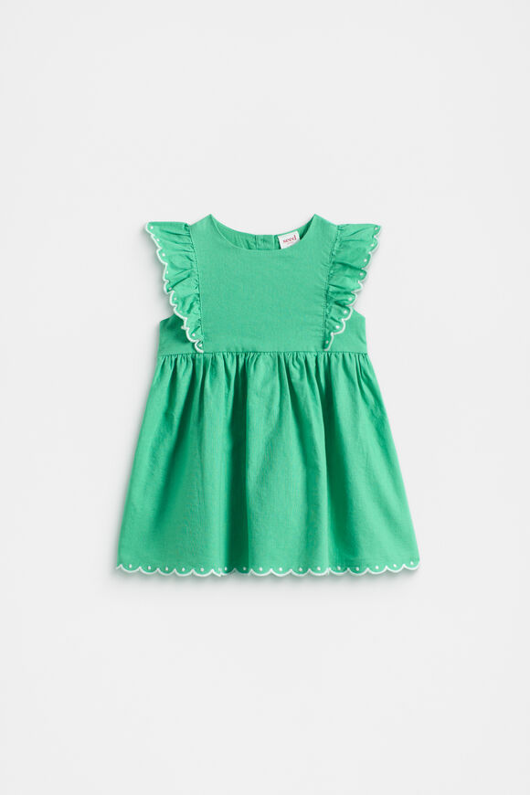 Scallop Trim Dress  Deep Emerald  hi-res
