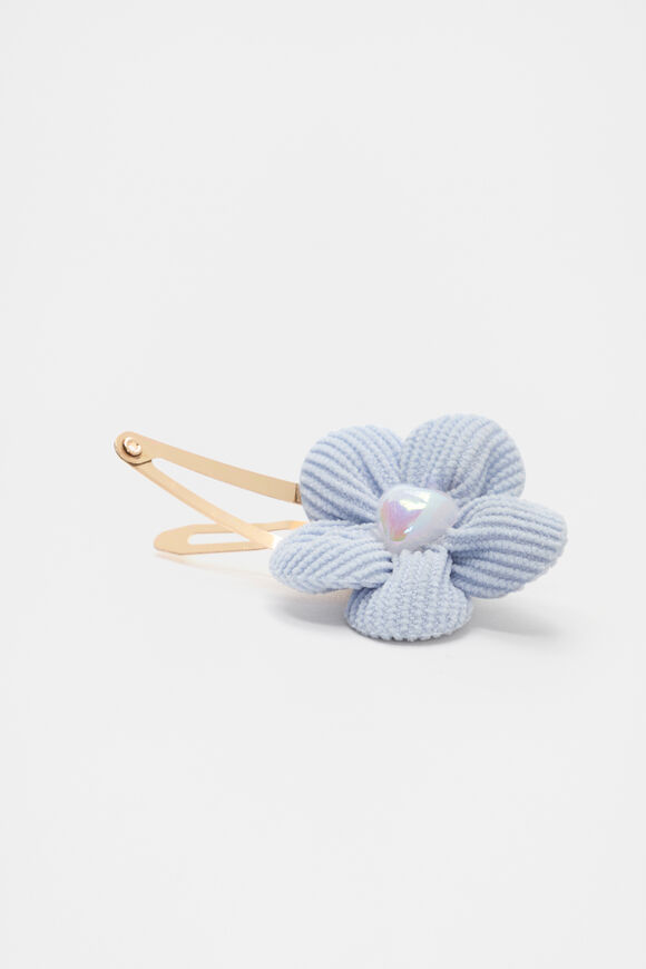 Cord Flower Heart Pearl Snap  Soft Blue  hi-res