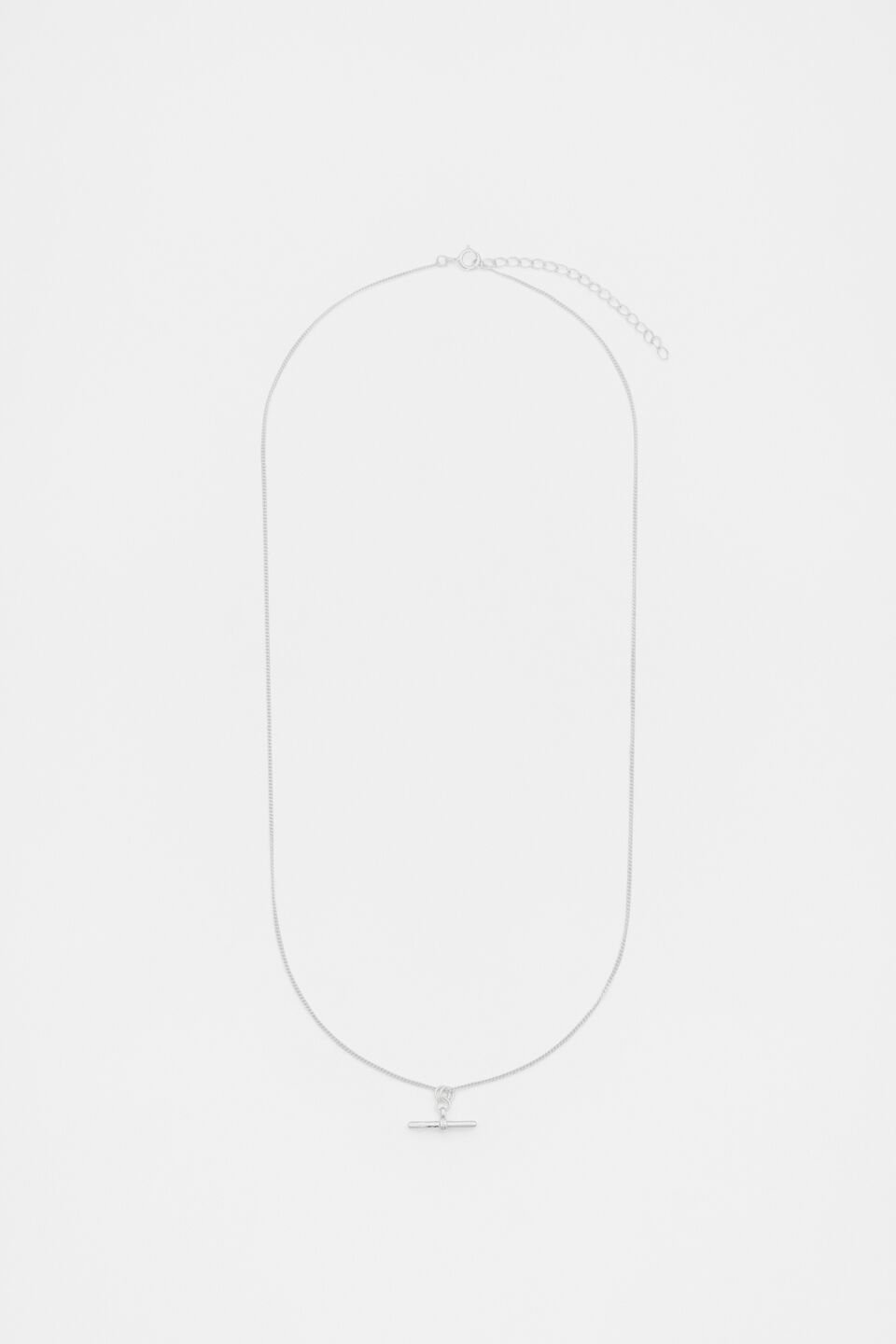 925 Fine Necklace T Bar  Silver
