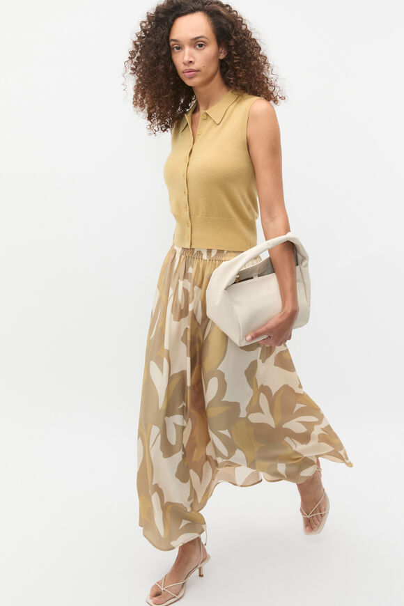 Satin Printed Skirt  Multi  hi-res