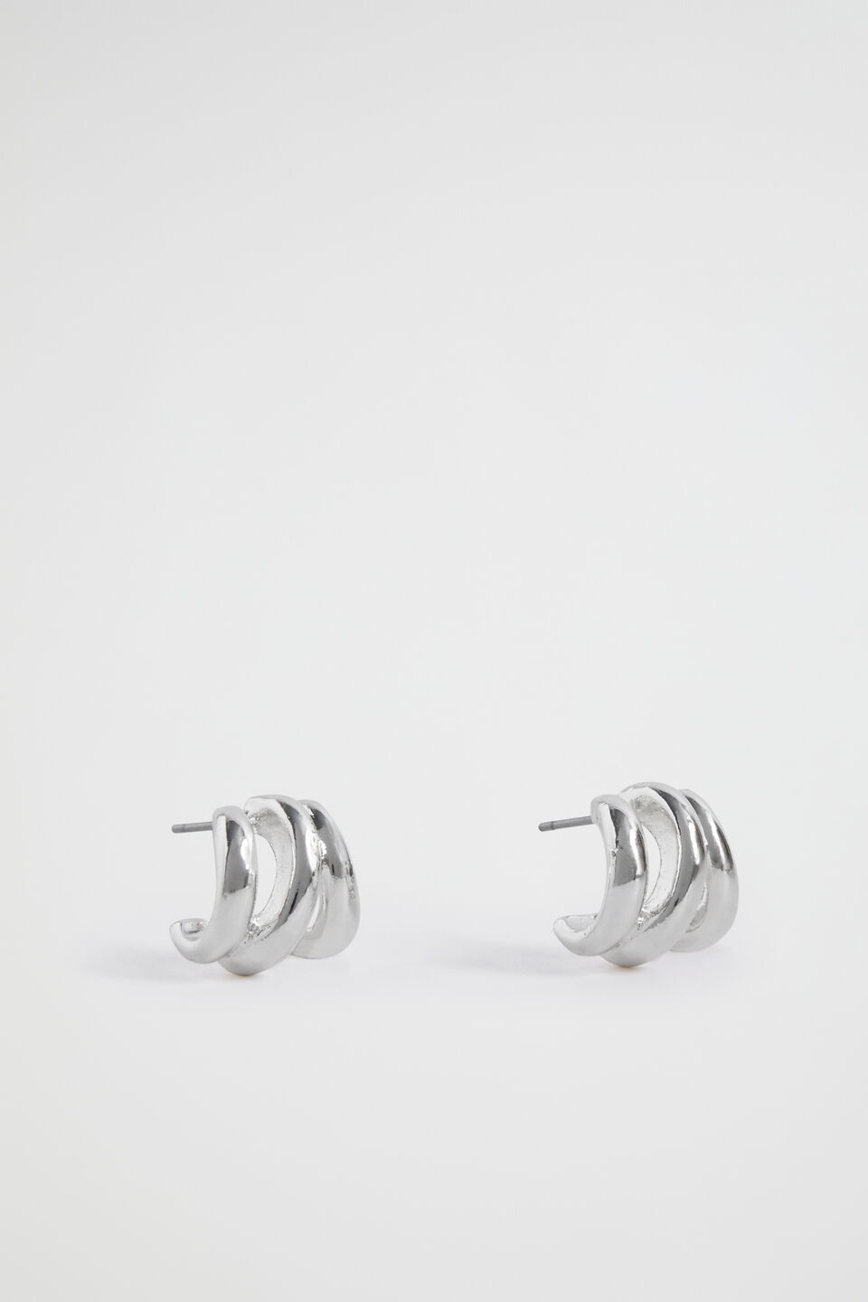 Multi Hoop Stud  Silver