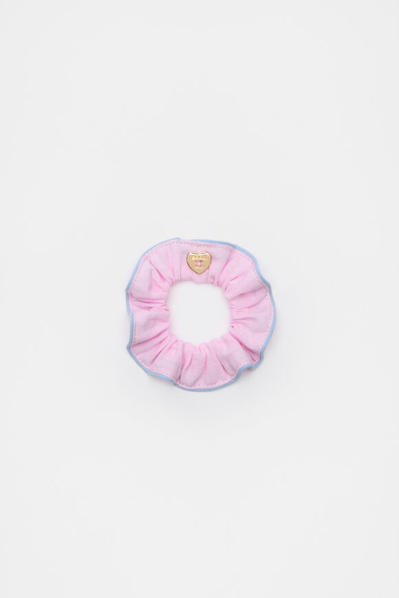 Contrast Trim Scrunchie  Candy Pink  hi-res