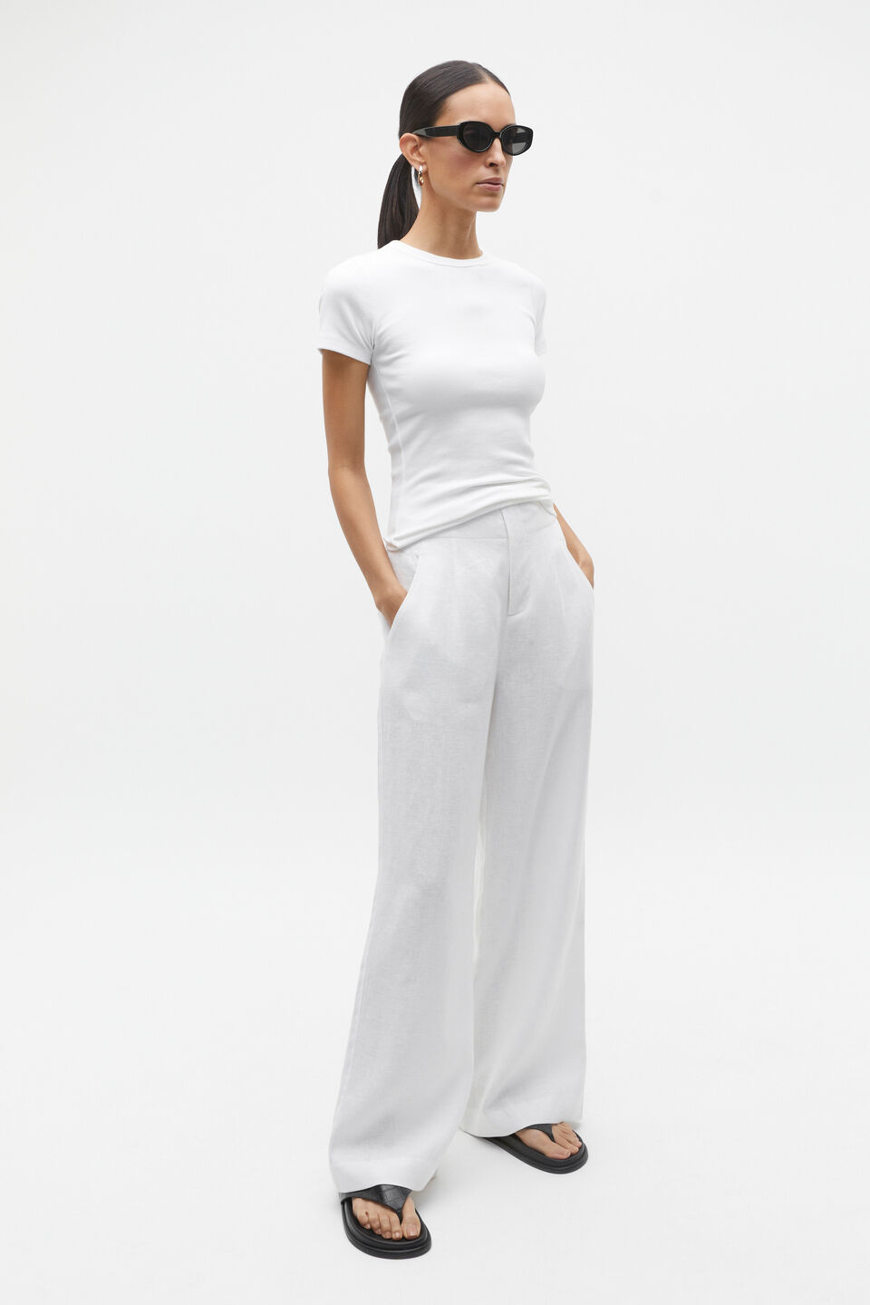 Australian Cotton Rib Tee  Whisper White