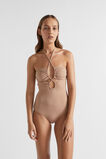 Textured Halter Swimsuit  Barley  hi-res