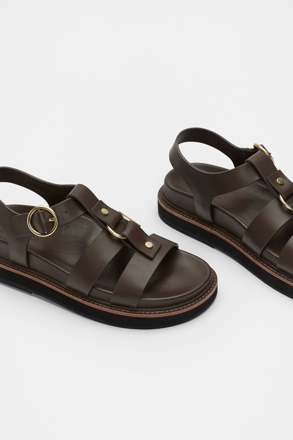 Callie Caged Sandal  Chocolate