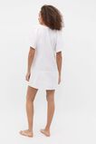 Linen V Neck Flutter Sleeve Mini Dress  Whisper White  hi-res