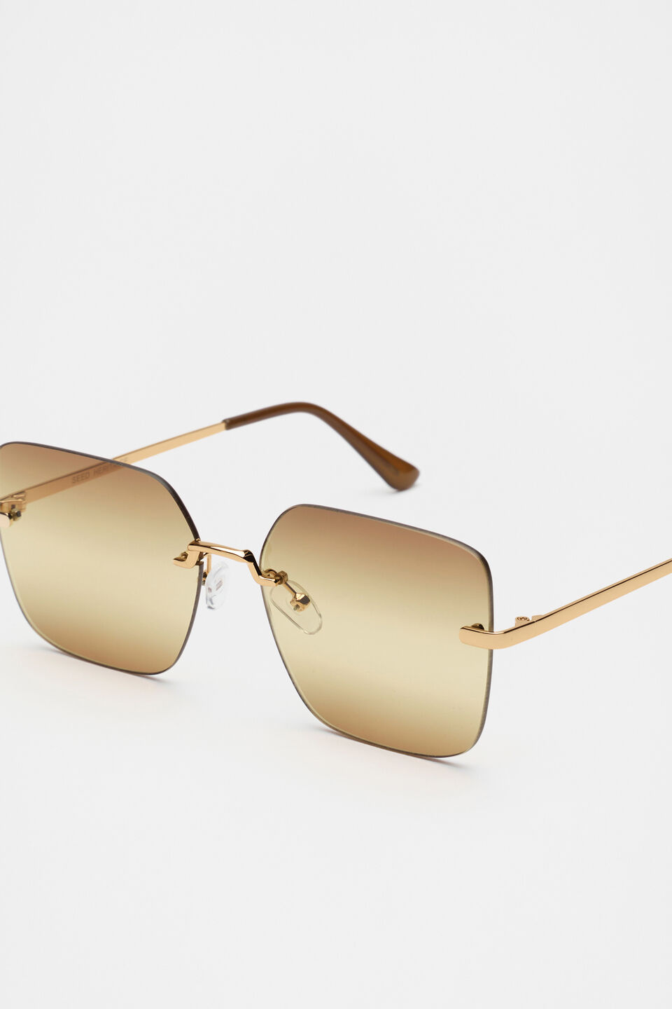 Matea Rectangle Frameless Sunglasses  Pinecone