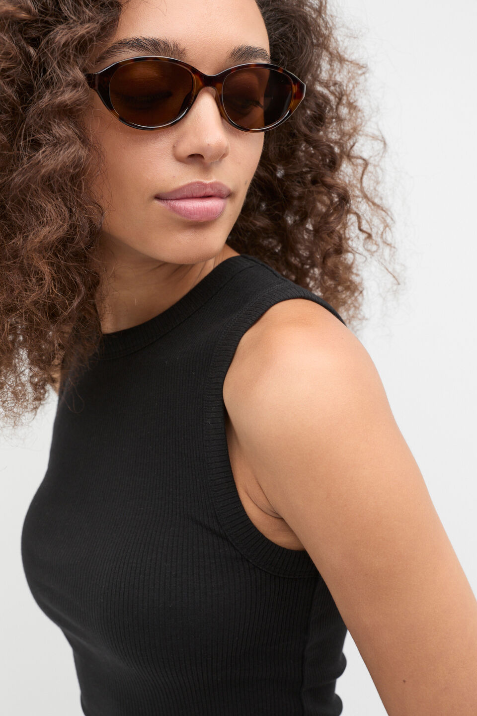 Core Australian Cotton Rib Tank  Black